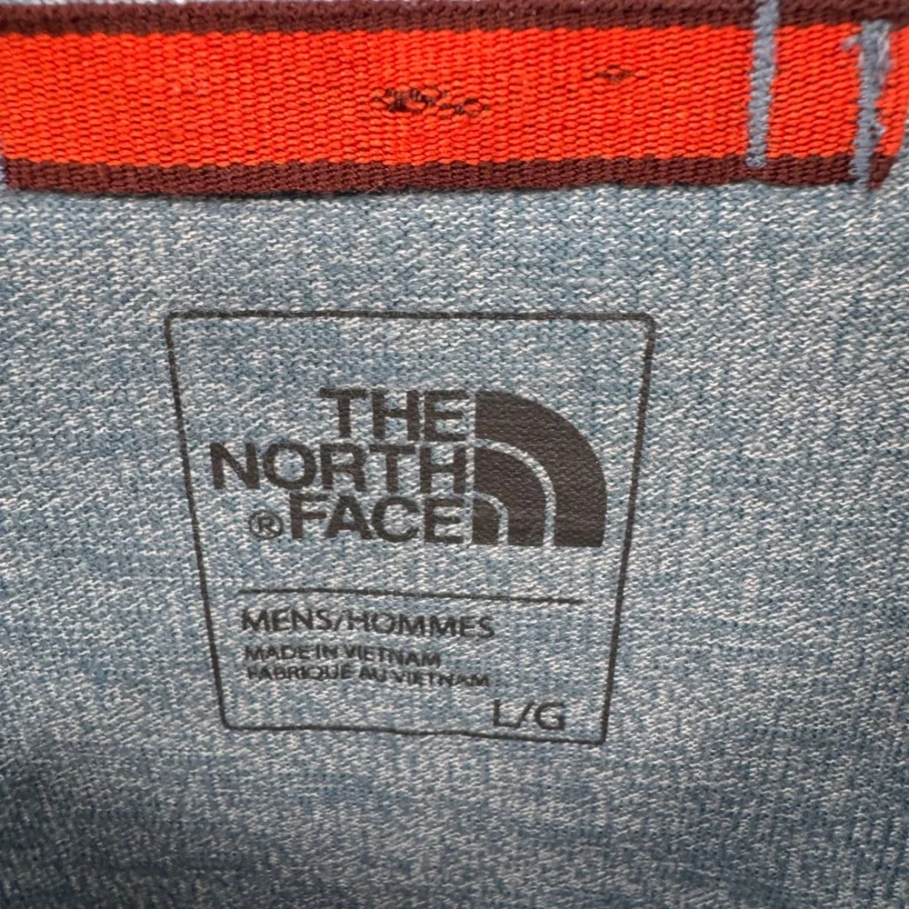 The North Face Henley Shirt Mens Large Blue‎ Heathered Long Sleeve Pocket